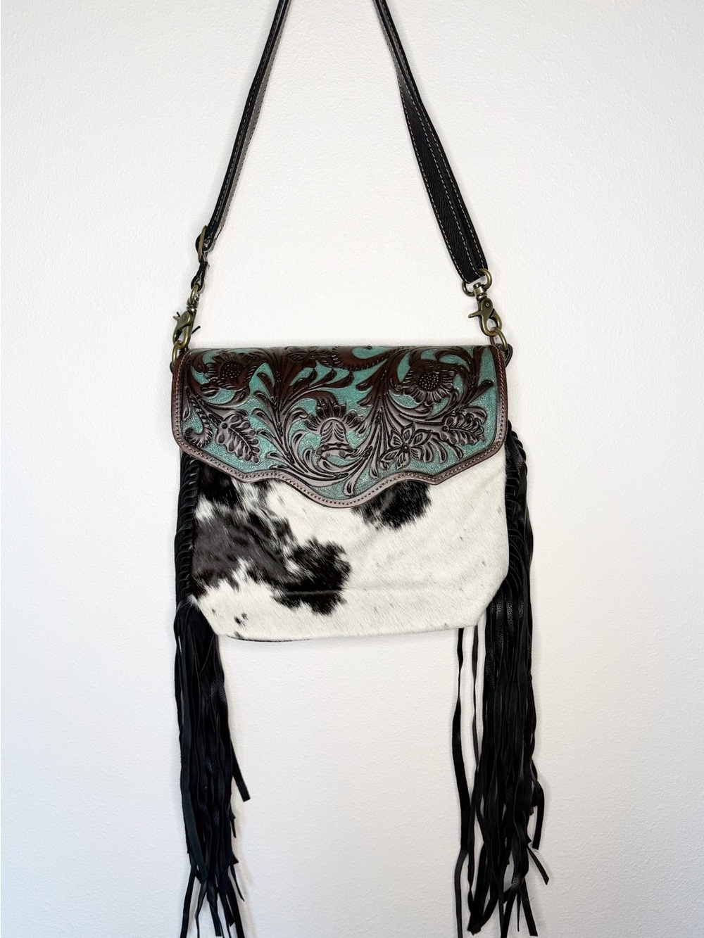 Western Leather and Cowhide Shoulder Myra Bag